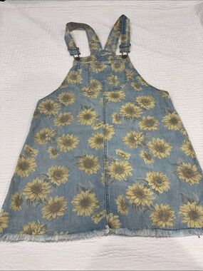 American Eagle Outfitters Ladies Sunflower Print Denim Bib Skirt
Size M